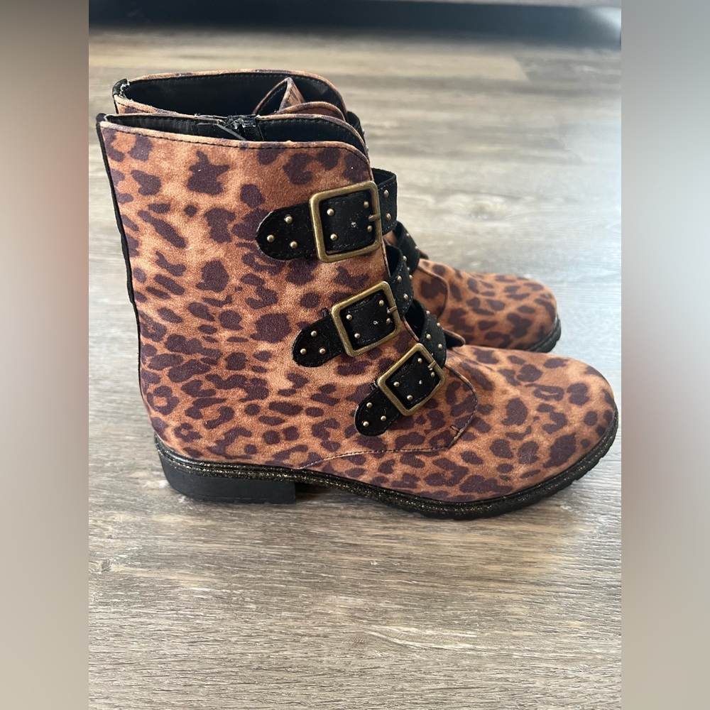 Mia Leopard Print Kids Boots